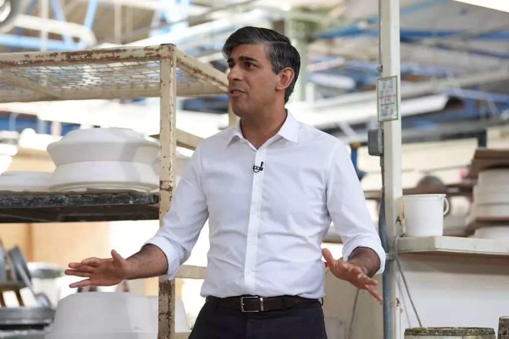 Denby Pottery staff member challenges Rishi Sunak at factory visit