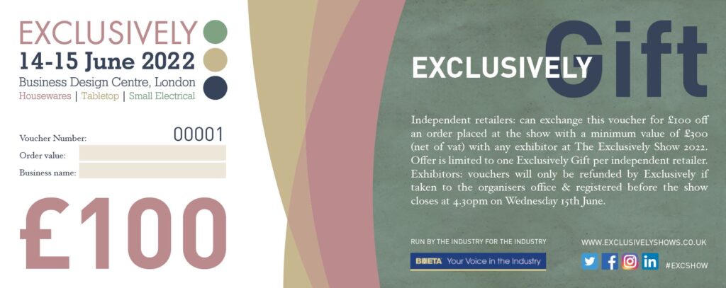 £100 gift voucher for independents at Exclusively