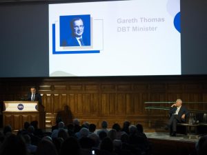 Gareth Thomas Government Minister for Department for Business and Trade Bira Conference stresses unity as key to revitalising high streets