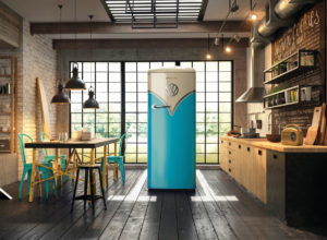 Gorenje Special Edition VW Bulli OBRB153BL Retro Refrigerator lifestyle high res Gorenje UK revs up with VW Bulli fridge launch