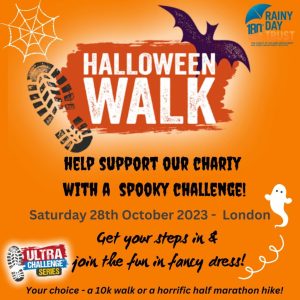 Halloween Fundraiser RDT Challenge Social Media Post Final version RSJ Rainy Day Trust to participate in Ultra Challenges Halloween Walk