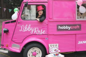 Hobbycraft pink bus lily rose use this Hobbycraft’s sewing ambassador is touring stores
