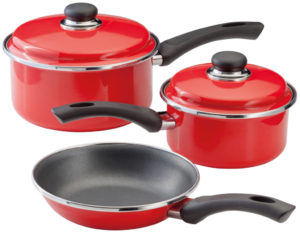 JTB1 Judge Induction 3 Piece Cookware Set Non Stick Red 1600x1600 Judge adds two 3-piece sets to the Judge Induction Range