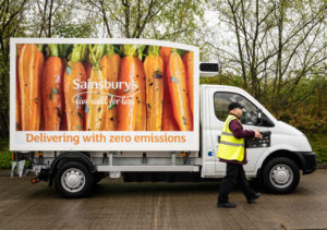 Sainsburys Evie delectric van Evie the electric van leads the charge for Sainsbury’s online grocery deliveries