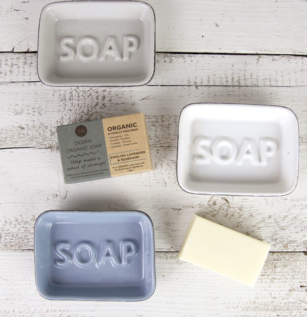 T&G Woodware adds ceramic soap dishes and organic soap to Ocean range