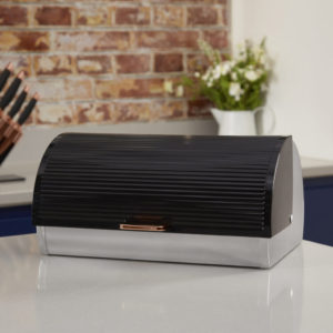 Tower Bread Bin storageware Tower Rose Gold Linear Roll-Top Bread Bin